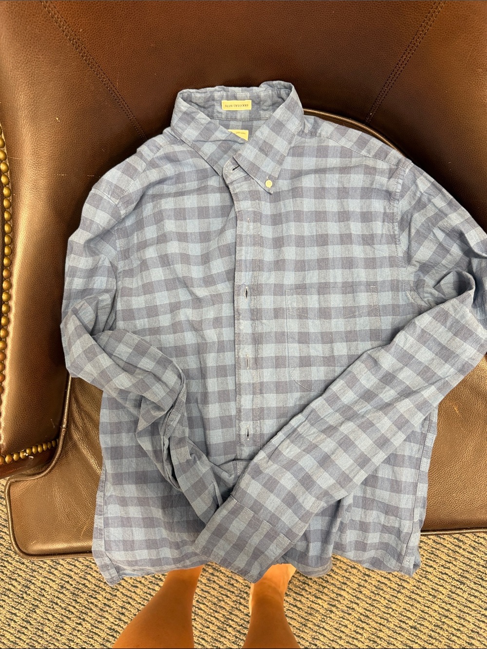 J. Crew Light Blue Check Casual Button-Down Shirt